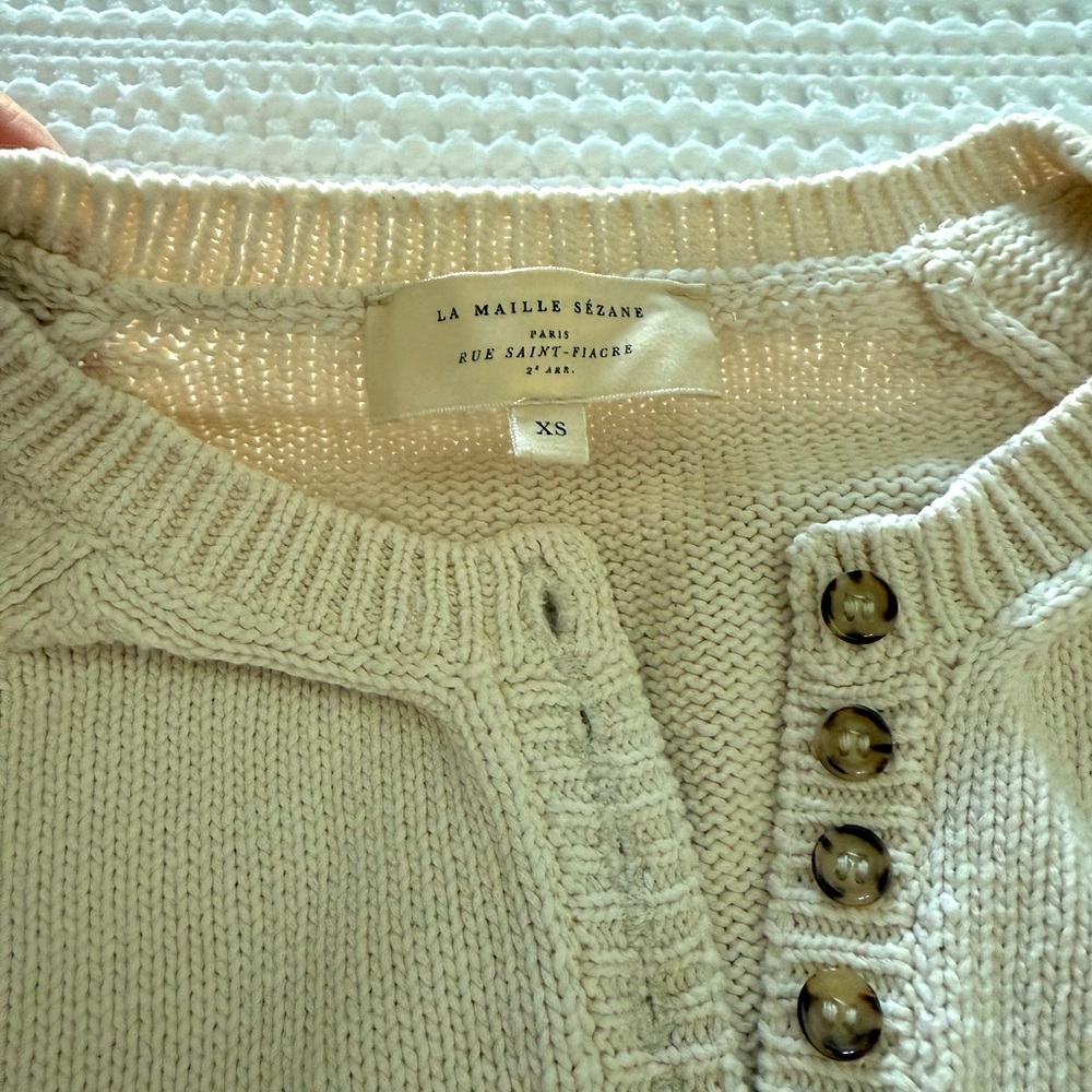❤️ EUC Sezane iconic Leontine sweater in red/ecru, size XS - Picture 5 of 7